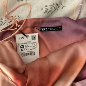 Zara Watercolor silk tank